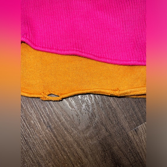 Milk It Orange & Pink Mini Sweater Dress - Picture 7 of 8